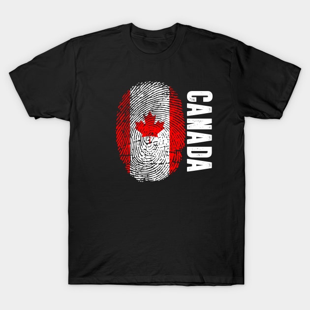 Canada Flag Fingerprint My Story DNA Canadian T-Shirt by Your Culture & Merch